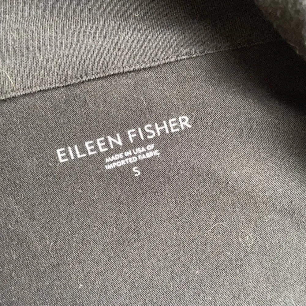 EILEEN FISHER SNAP UP RELAXED COWL NECK  BLAZER / JACKET BLACK COTTON‎ SZ small